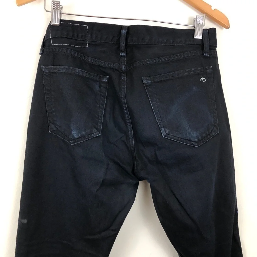 Rag & Bone Black Resin Fit2 Skinny Slim Jeans 30